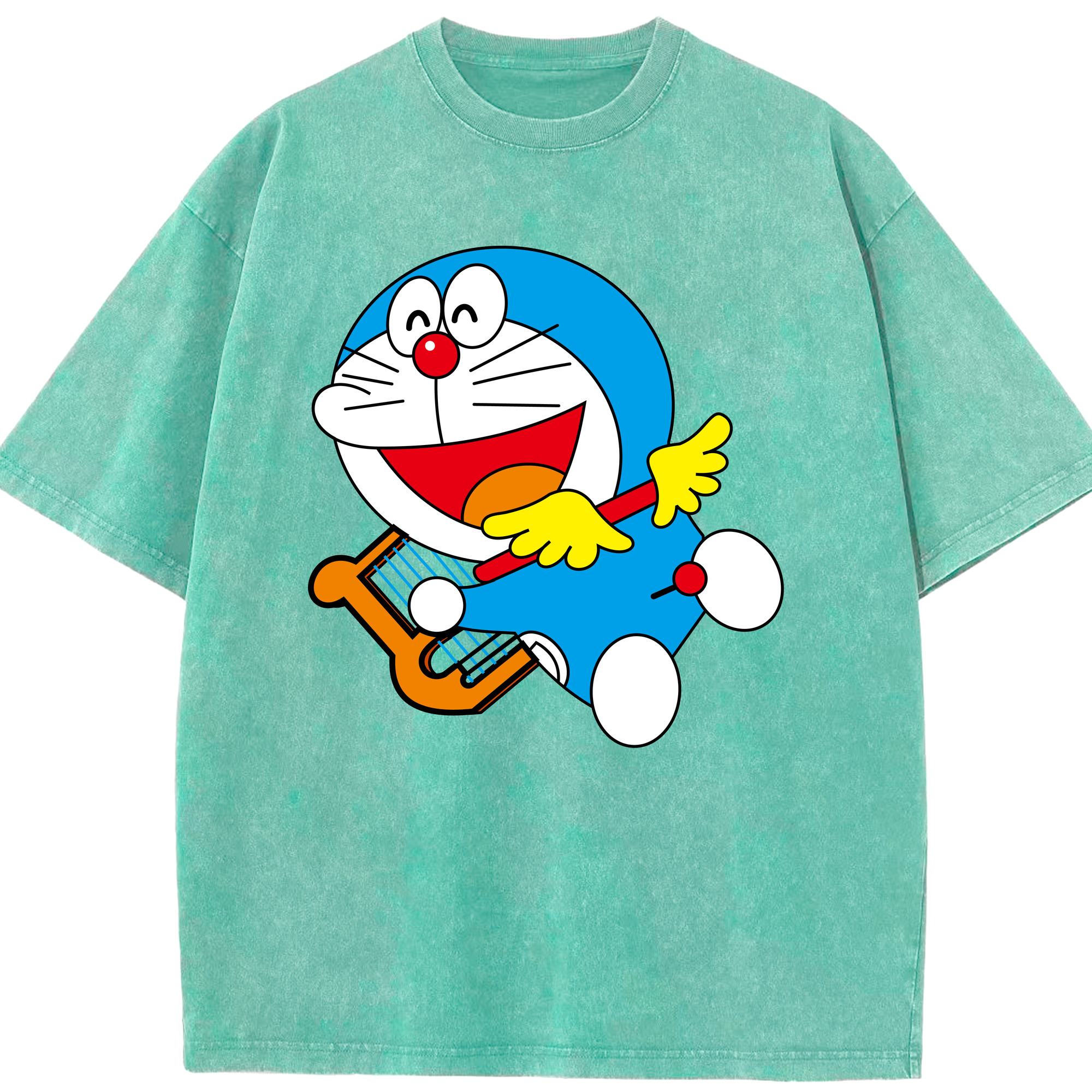 （画像用） ドラえもん Doraemon 綿100% ヴィンテージ風 半袖Tシャツ（フロントプリント）